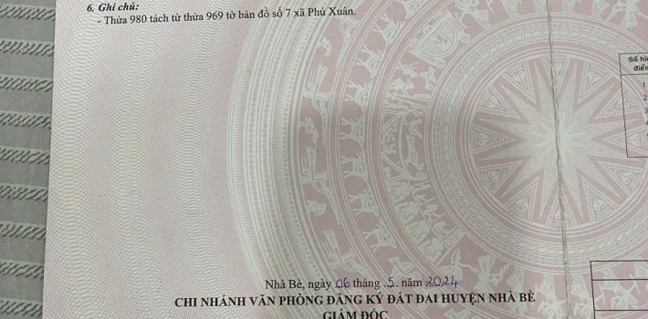 Lô góc Đào Tông Nguyên thị trấn Nhà Bè giá tốt